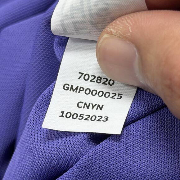 G Fore Shirt Mens Large Purple Solid Golf Polo Performance Stretch Palm Beach - Picture 7 of 9